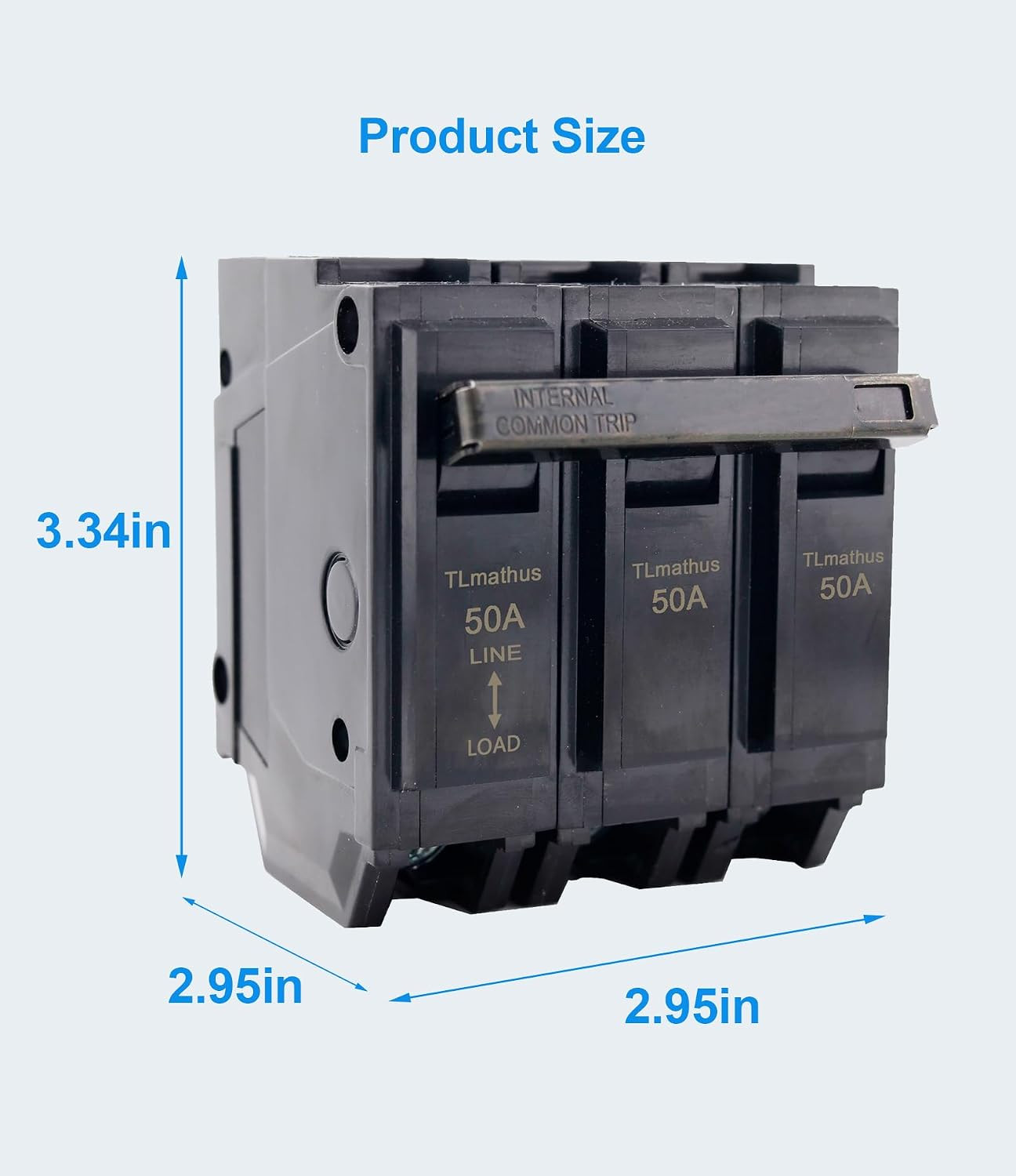 50 Amp Breaker 3 Pole Plug-In Mount Type THQL Feeder Molded Case Circuit Breaker