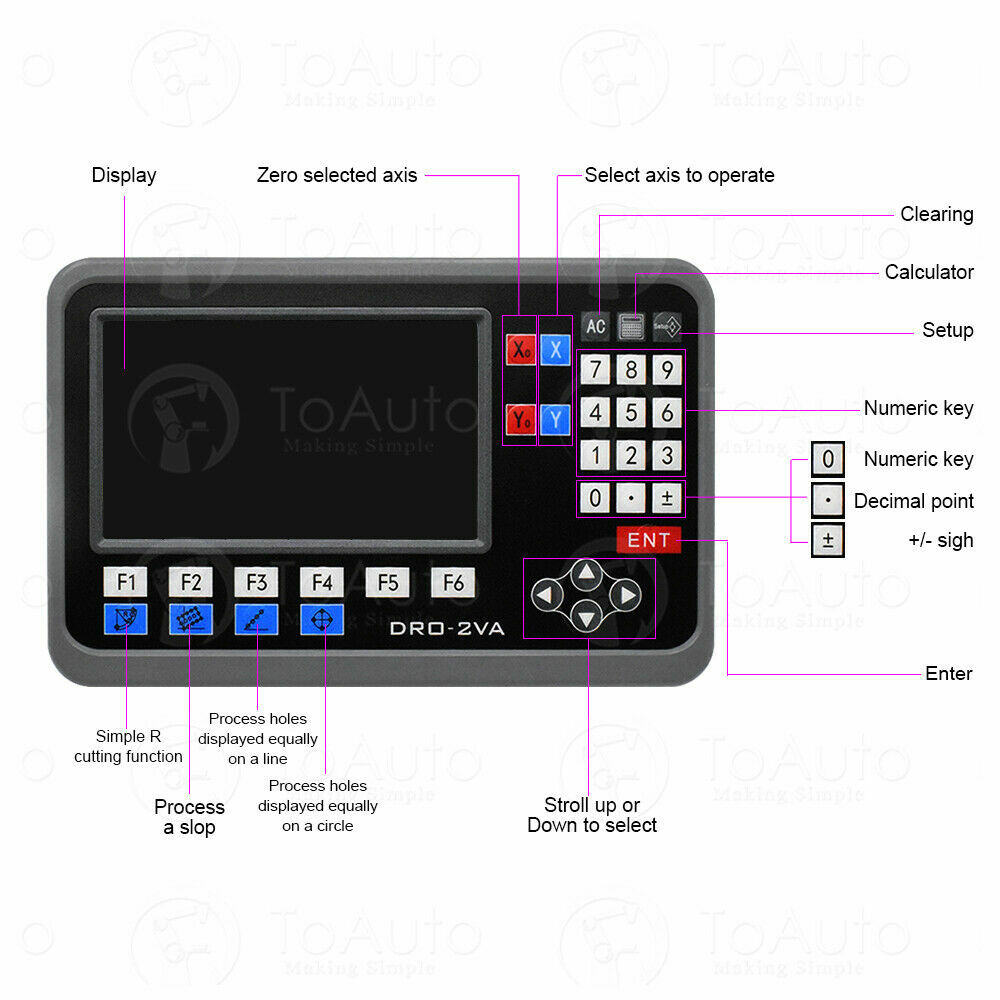 2 Axis LCD Digital Readout DRO 10″ 40″ Glass Linear Scale Encoder Sensor kit