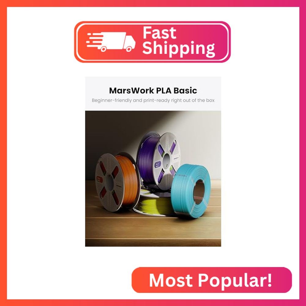MarsWork PLA Basic, Pre-Dried Refill Filament 1kg (2.2lbs) for Reusable Spools,