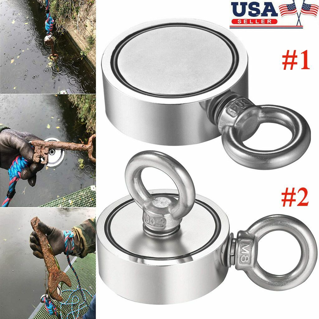 Double Sided Super Strong Neodymium Fishing Magnet 400/600/800LB Pulling Force