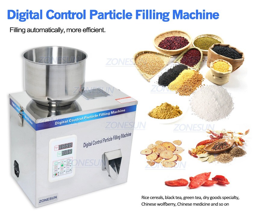 ZONESUN 1-200G Particle Tea Candy Nut Food Tea Granule Packing Filling Machine