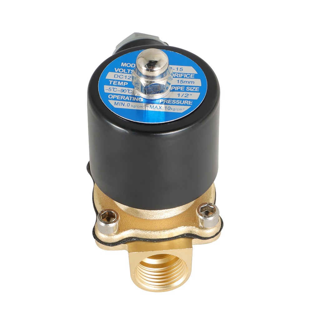 1/2-inch 12V DC Brass Electric Solenoid Valve NPT Gas Water Air Normally Closed