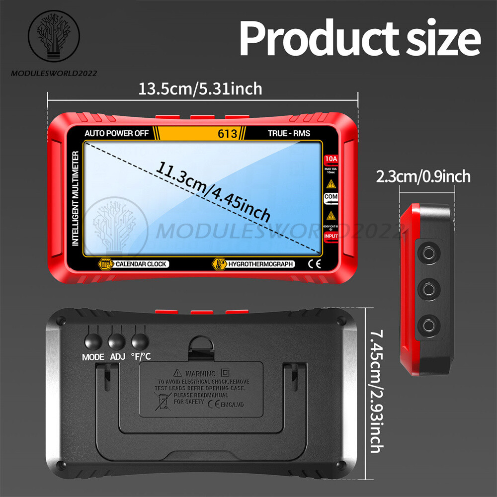 ANENG 612/613 Intelligent Digital Multimeter Calendar/ Thermohygrometer 3-in-1