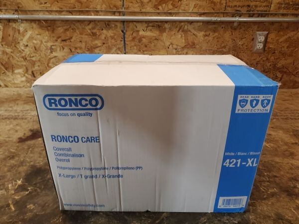 Ronco Care 421-XL X-Large White Non woven Polypropylene With Hood Case of 50
