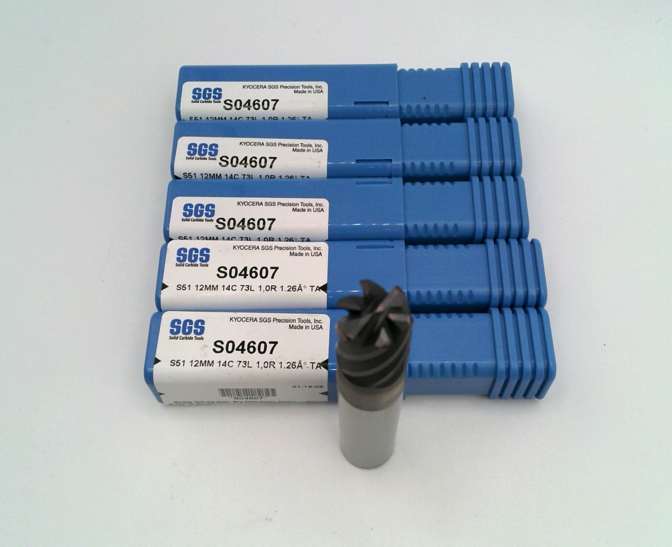 (5 pcs) New SGS 12mm (0.4724″) 1.0R Corner Radius 6FL Carbide End Mill S04607