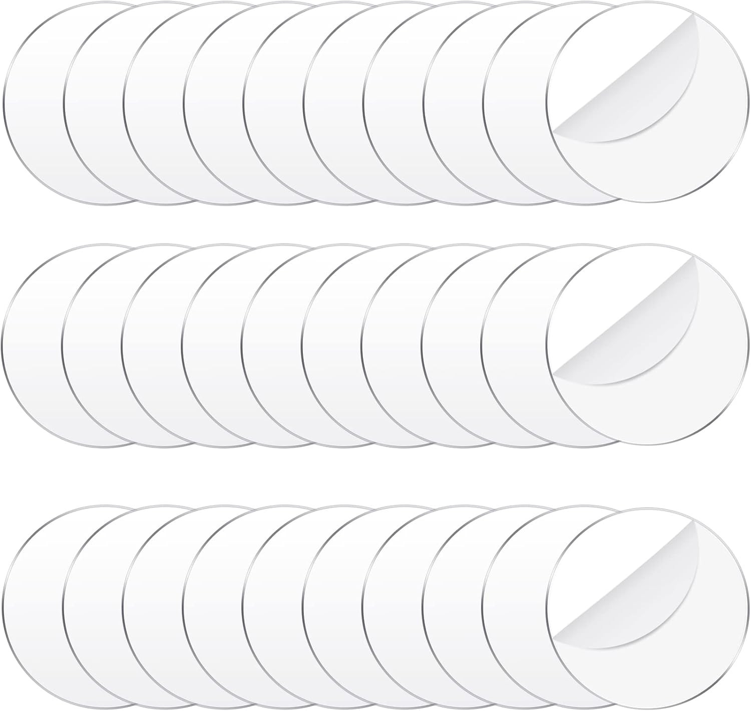 30 Pcs 3.5 Inch Acrylic Circle Blanks Clear Disc Round Transparent Acrylic Coast