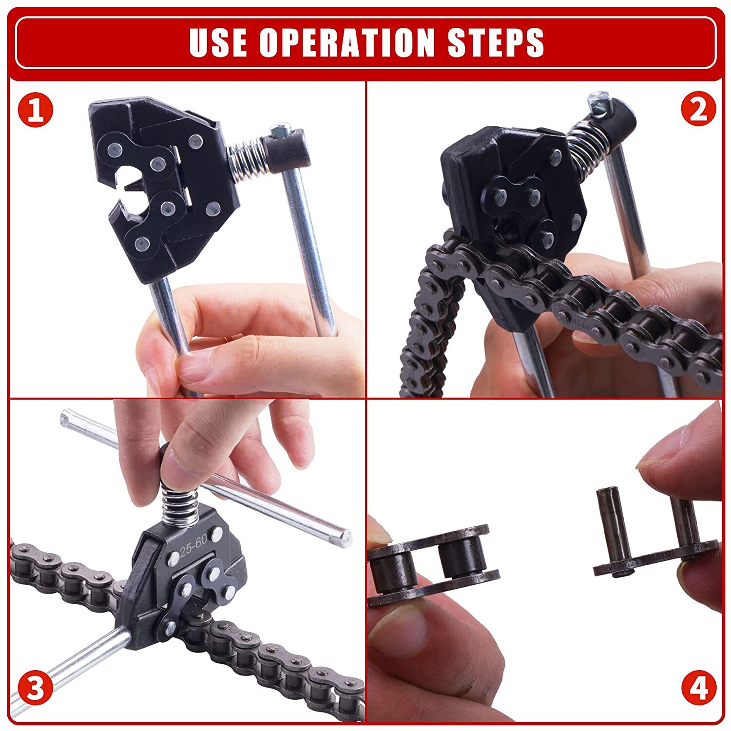 25-60 Chain Detacher Breaker Roller Chain Tools Kits for Motorcycle Go-Kart ATV
