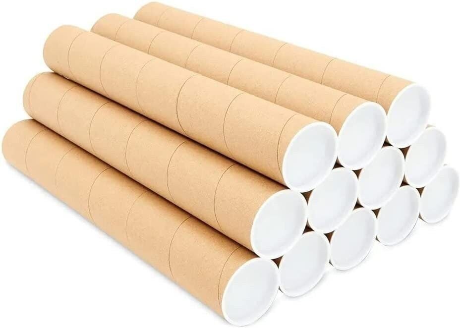 50 – 2″ x 15″ Round Cardboard Shipping Mailing Tube Tubes With End Caps