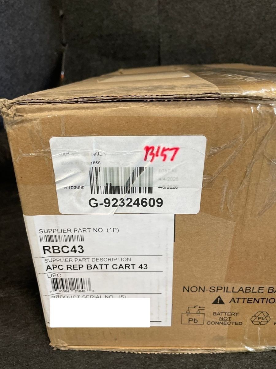 APC RBC43 Replacement Battery Cartridge for Smart-UPS Line Interactive, 48V*