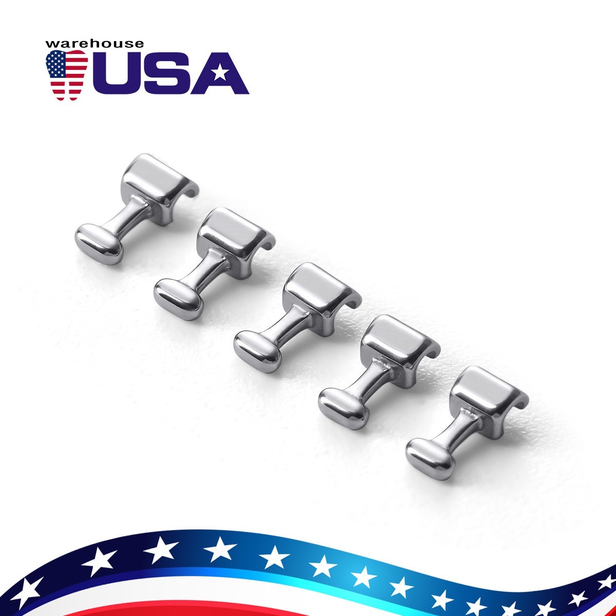 50pcs Dental Ortho Crimpable Hooks Stainless Steel 1.6/1.8/2.1/2.7/3.1/4/5.5/7mm