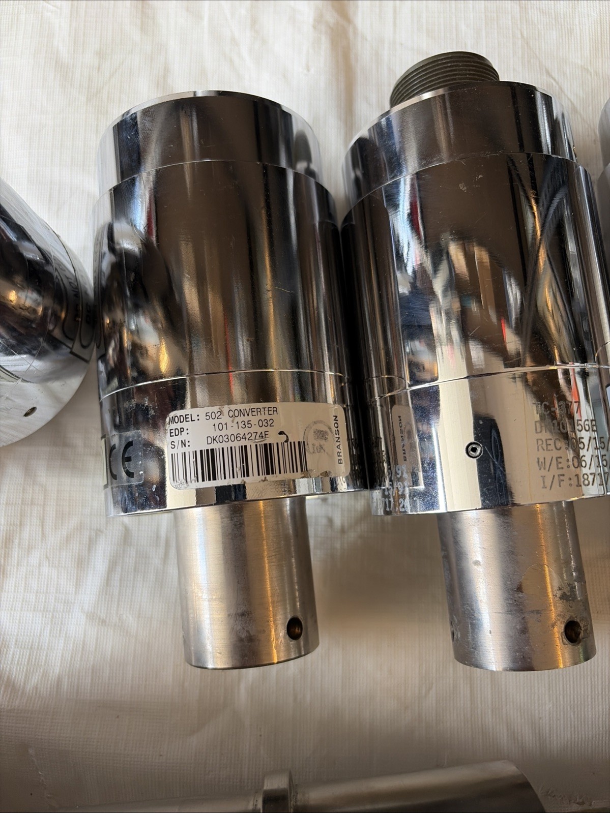 Branson Ultrasonic Welding Lot Model 502 Converters X 4 TC-377 / TBS357 + more