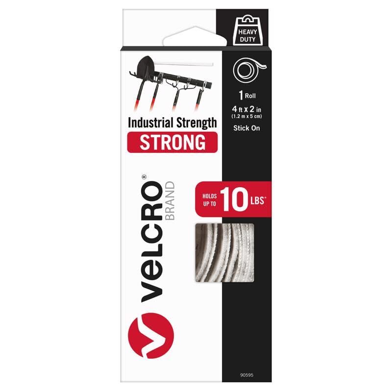 Velcro Brand Hook&Loop Fastener 48″ Industrial Strength Adhesive Back White90595