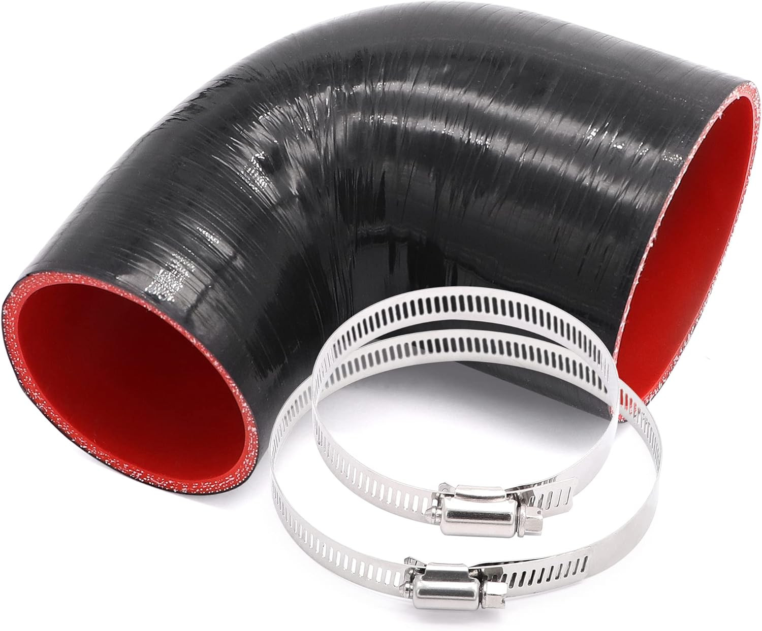 90 Degree ID 3Inch to 4Inch Elbow Coupler Silicone Hose 4-Ply with 2PCS Stainles