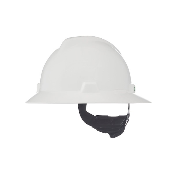 Msa Safety 475369 V-Gard Full Brim Hard Hat, Slotted, Type 1, Class E, Fas-Trac