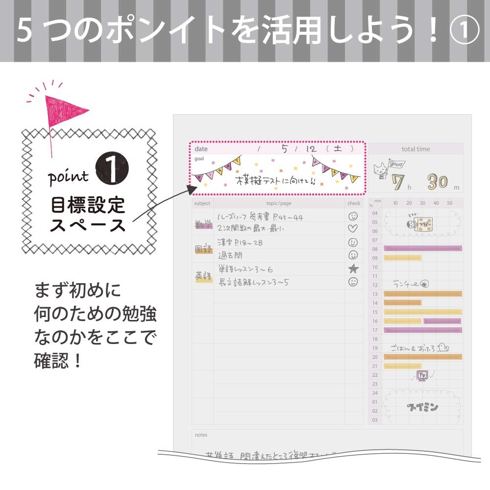Kokuyo Campus Study Planner Notebook, Daily Ruled, Semi-B5, Gray