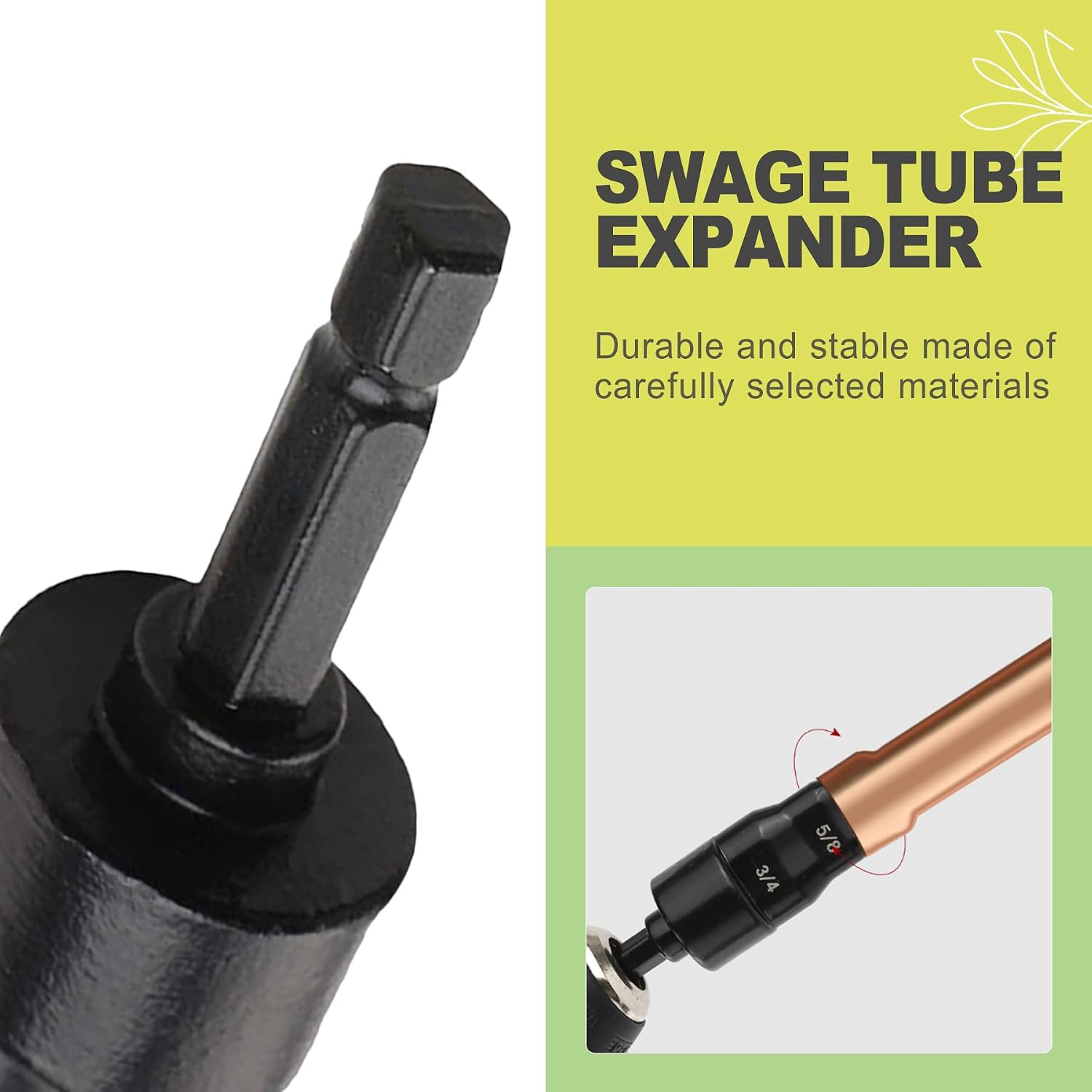 5 in 1 Swage Tool Set Copper Pipe Expander Swaging Tool with 1/4 3/8 1/2 5/8 3/4