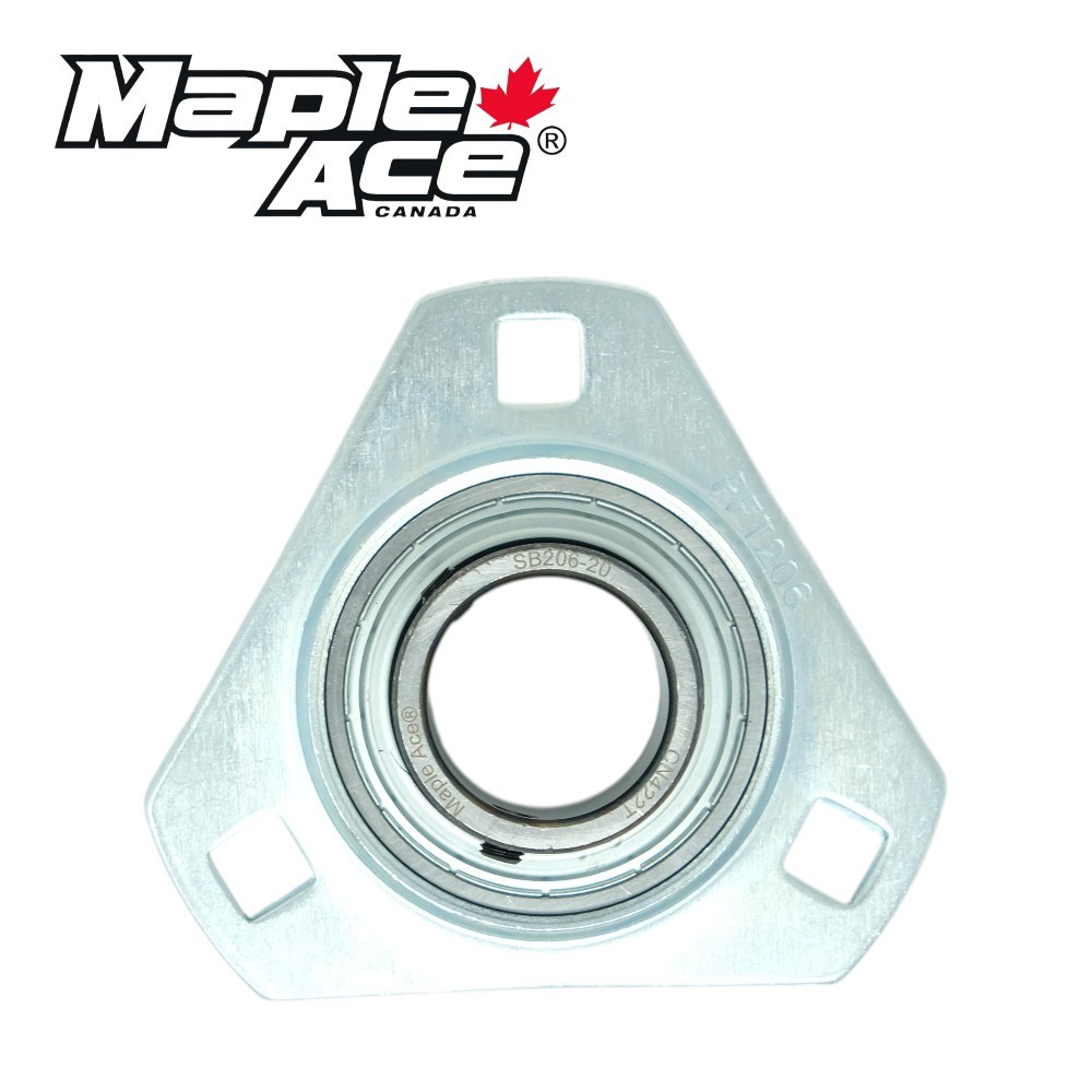 SBPFT204-12 Pressed Steel Housing Triangle Flanged 3-Bolt w/ Insert Bearing 3/4″