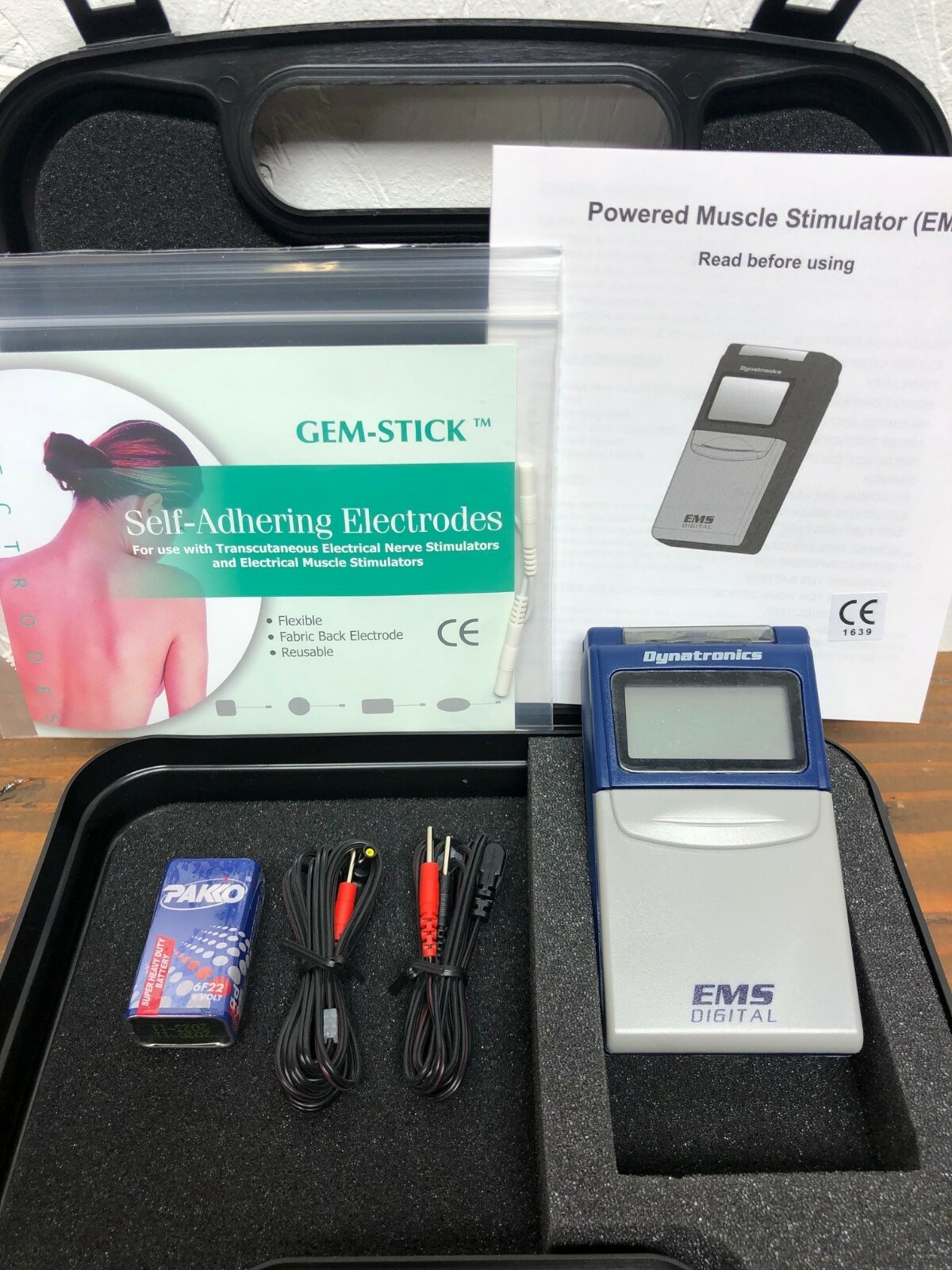 Dynatronics Digital Portable EMS UNIT – Powered Muscle Stimulation Kit – 4 PADS