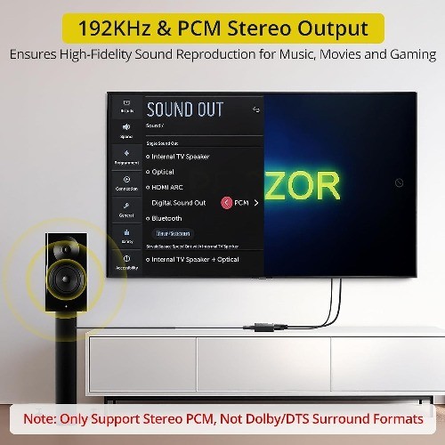 HDMI ARC to 3.5mm L/R Audio Adapter 3.3ft Cable ARC Audio Extractor TV to RCA