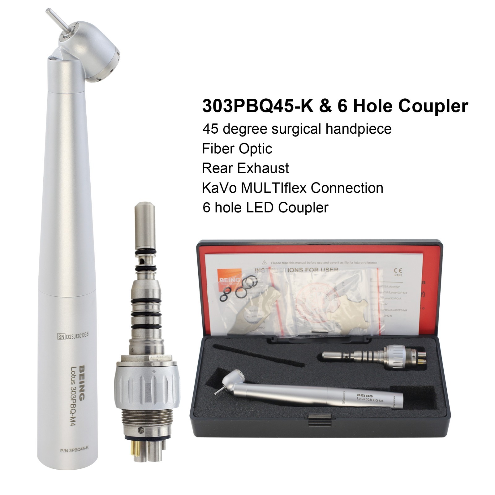 BEING Dental 45 Degree Handpiece Surgical Fiber Optic LED K MULTIflex NSK 303PBQ