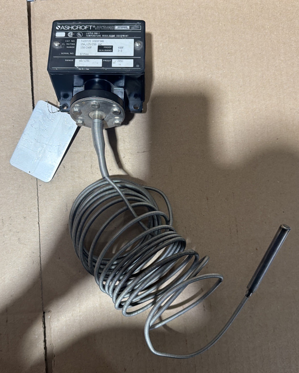 Ashcroft T420T20 030XFSNH Temperature Regulating Equipment 150-260f 125/250v-ac