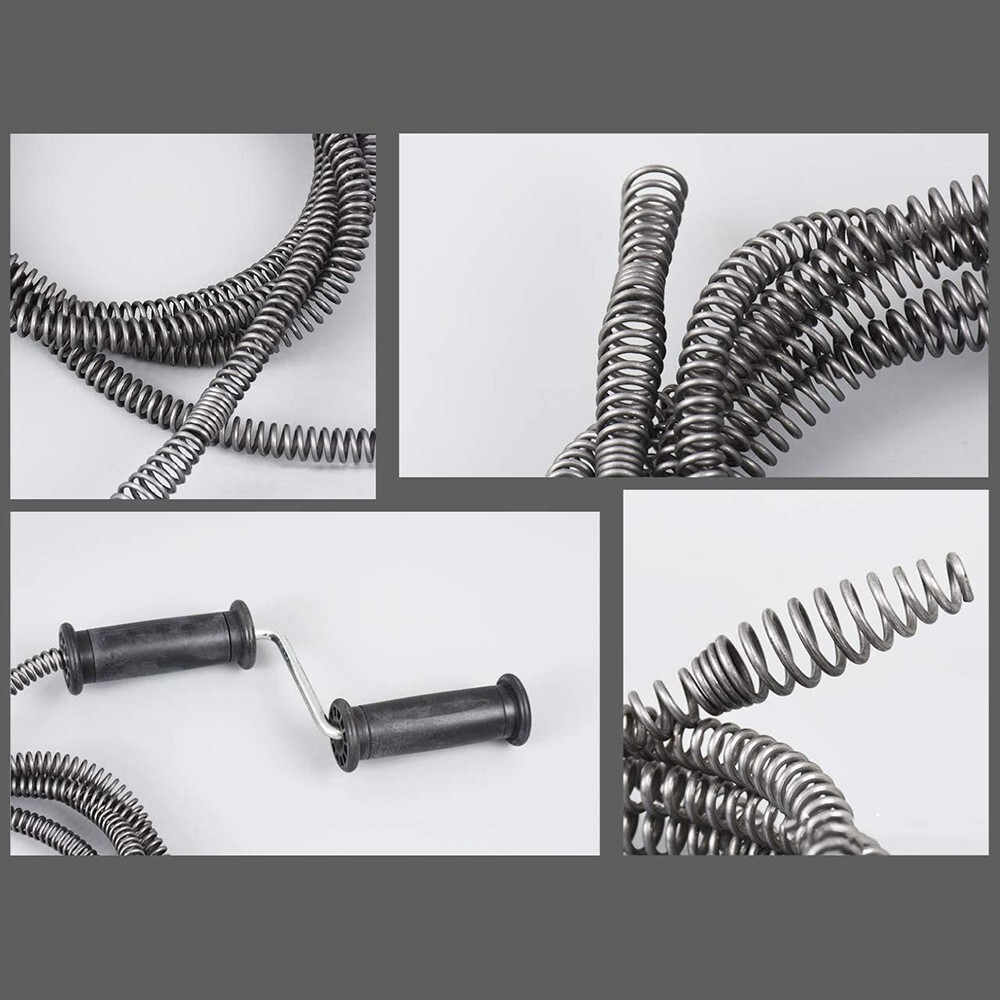 50 Ft Drain Auger Plumbing Snake Clog Cable 1/2 In.Sewer Pipe Cleaner Durable NW