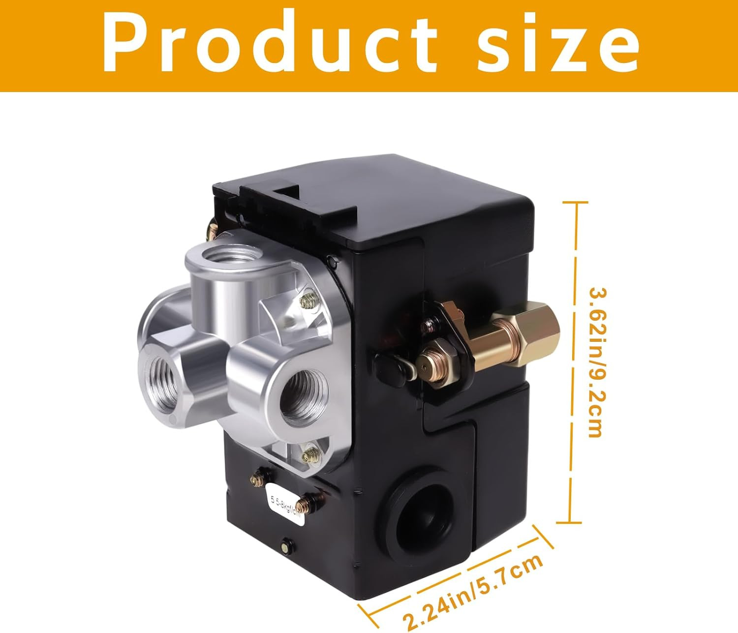 Air Compressor Pressure Switch LF10-4H, 4 Port 1/4″ NPT, 95-125 PSI Pressure Con