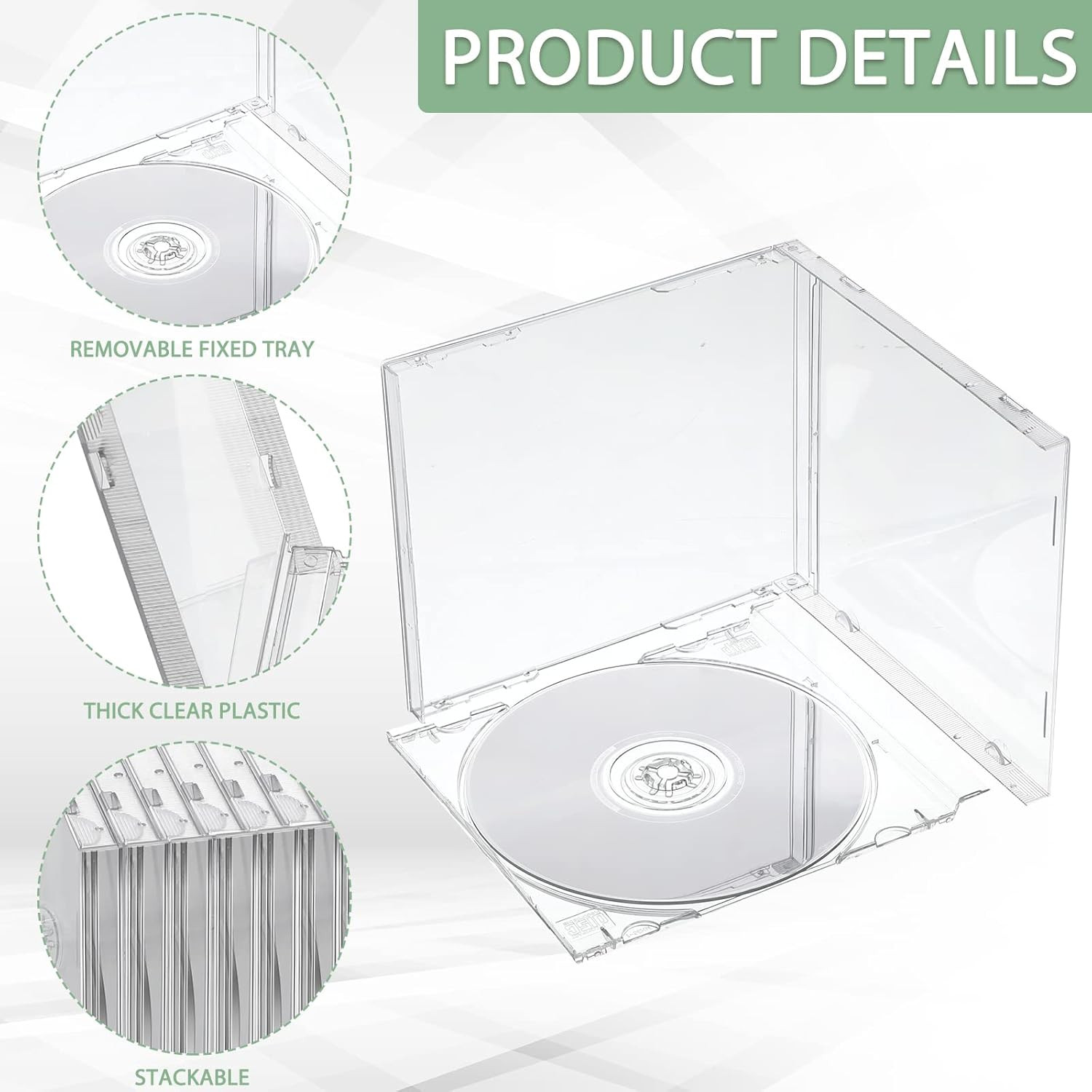 25 Pcs 10.4 Mm CD Jewel Cases Standard Single Clear CD Case DVD Cover Protection