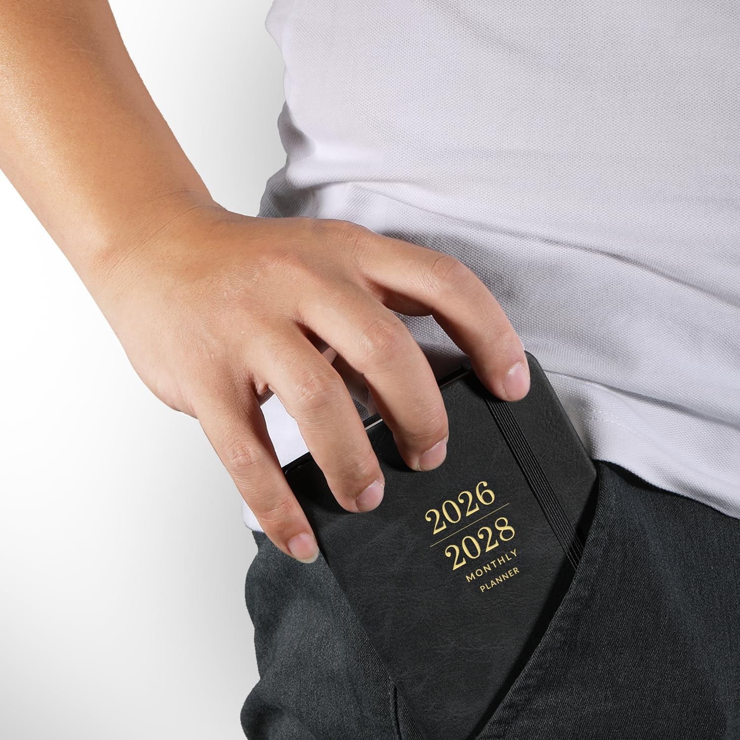 3 Year Pocket Calendar 2026-2028 Monthly Planner for Purse w/ Leather Hard Cover