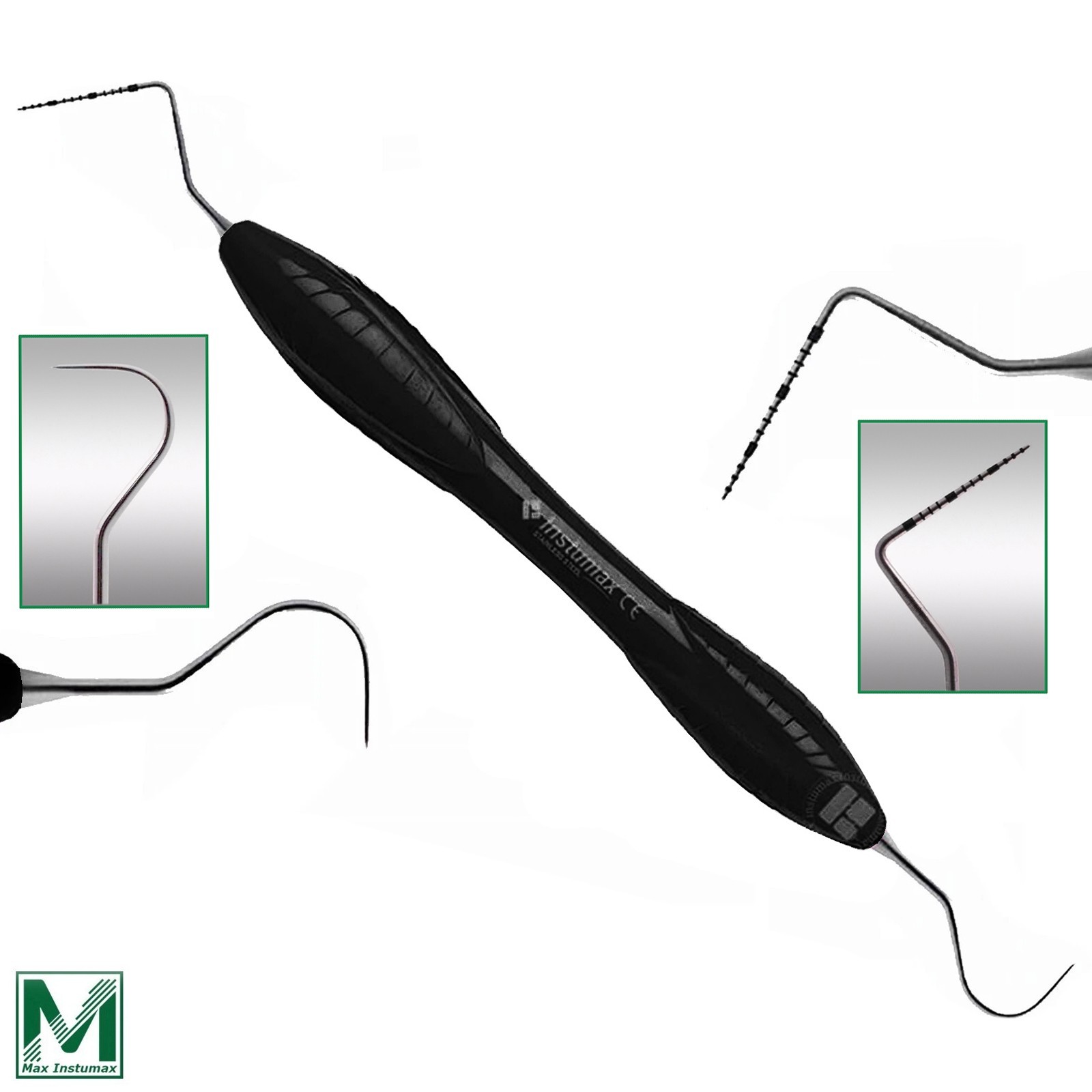 10 Dental Perio Probe UNC 23/15 Explorer Instruments Silicone Handle Black