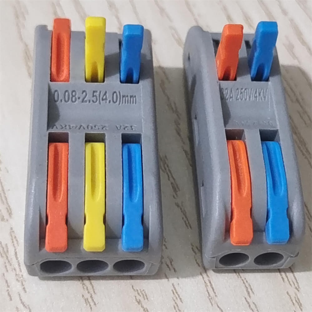 2/3/4/5/8-Port Way Reusable Spring Lever Terminal Block Cable Wire Connector