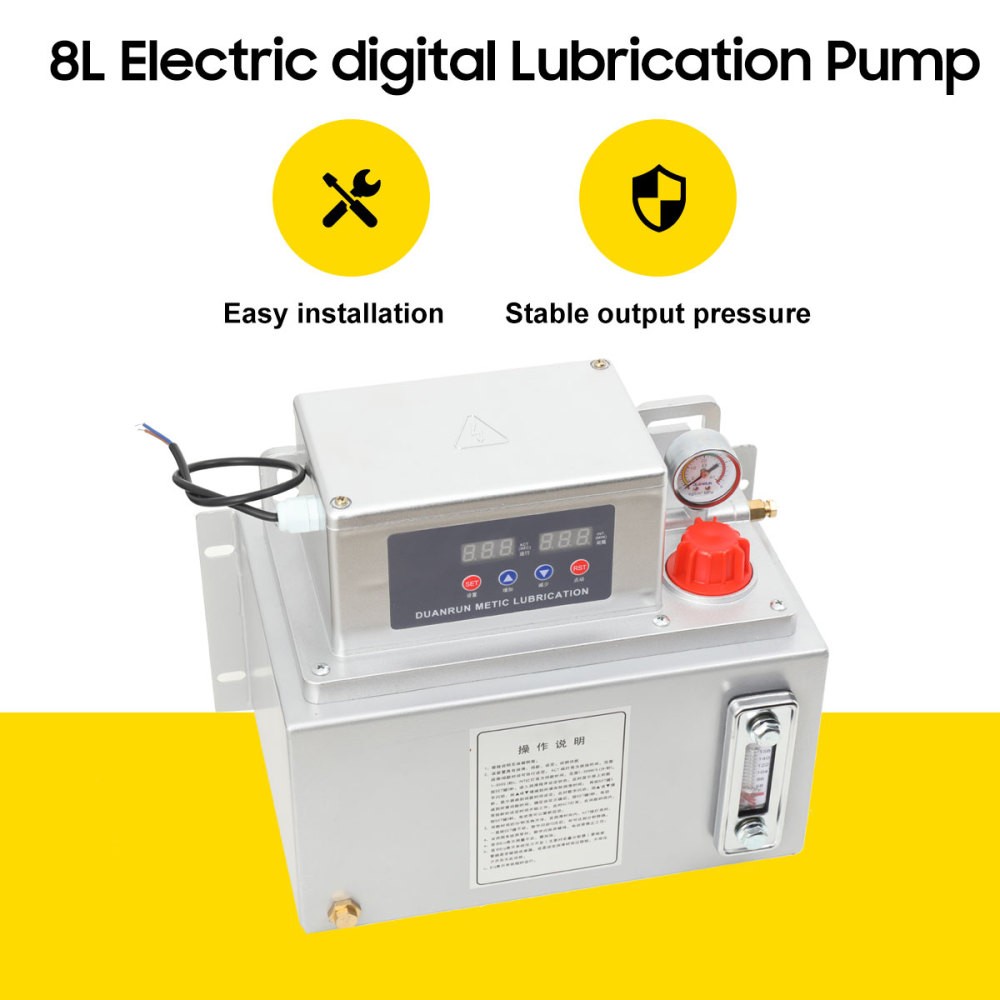 110V Electric Lubrication Pump Digital Lubricating Oil Pump 8L 150ml/Min For CNC