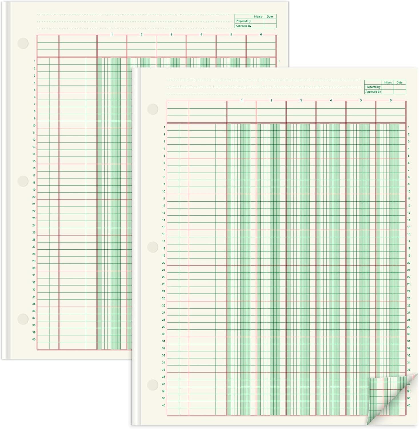 2 Pads 100 Sheets Columnar Analysis Pad 3 Column Ledger 3 Hole Punch Accounting
