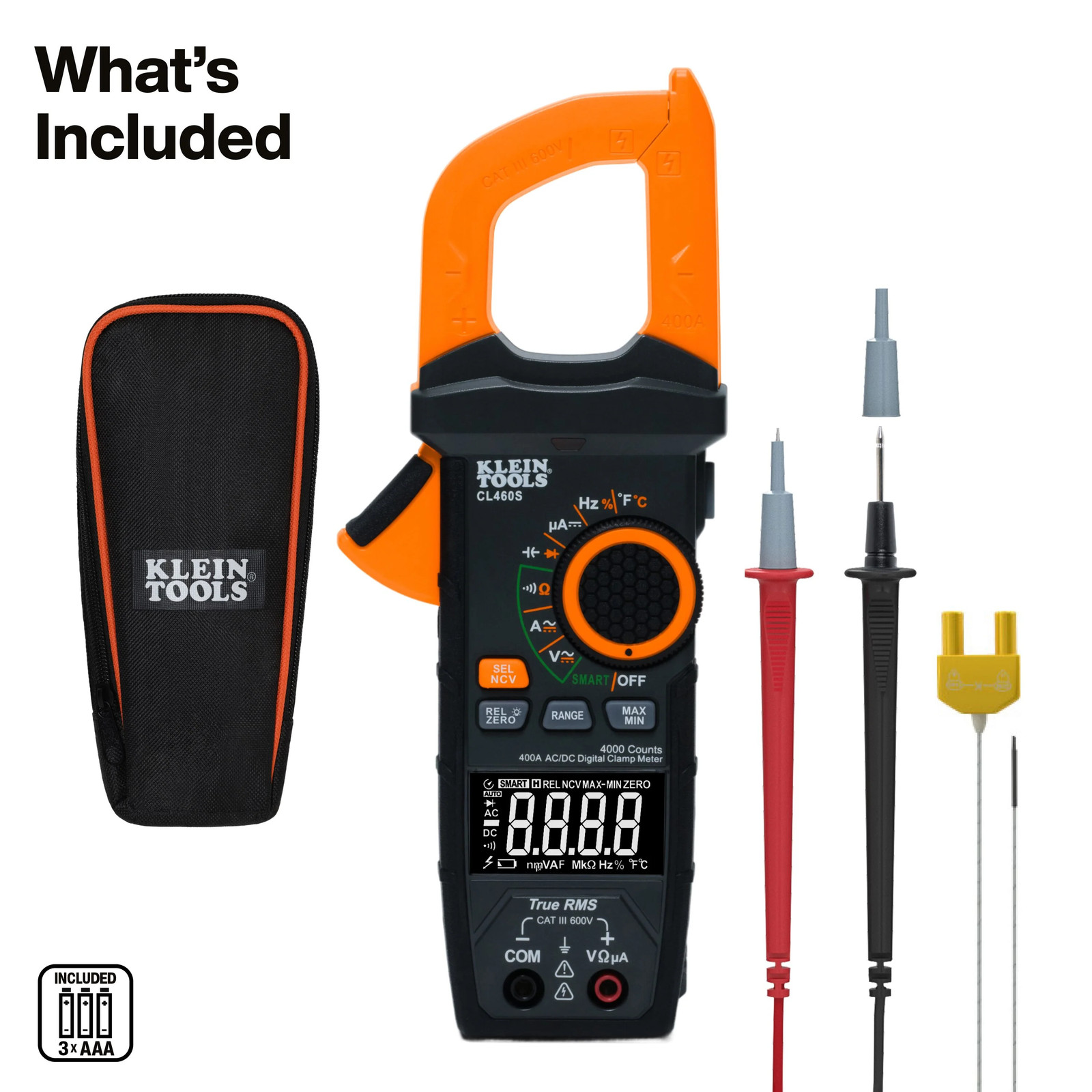 Klein Tools CL460S 400A AC/DC Auto-Ranging Smart Digital Clamp Meter