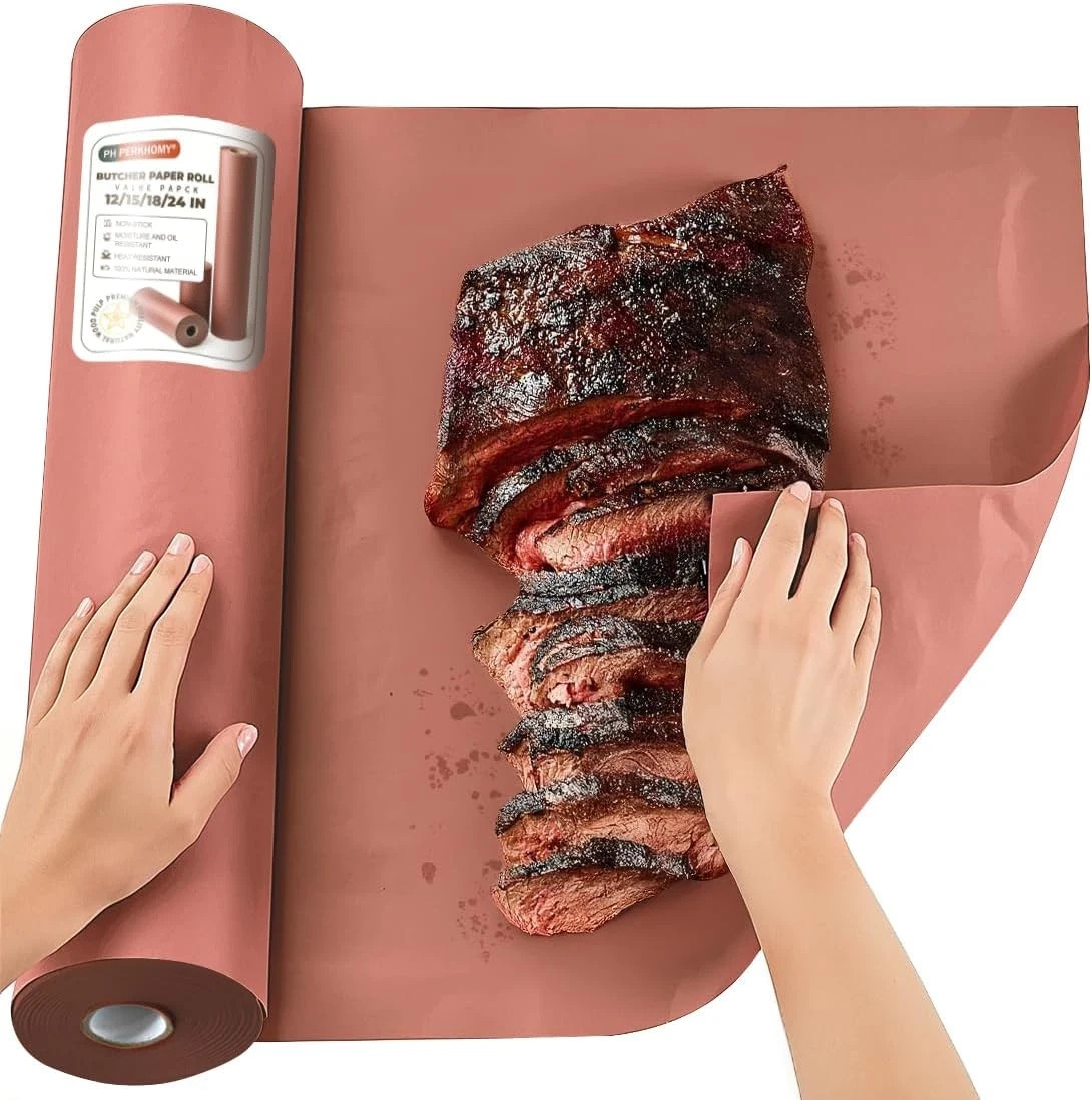 Pink Butcher Paper Roll 18″ X 1200″ (100′) for Smoker BBQ Grilling Smoking Meat