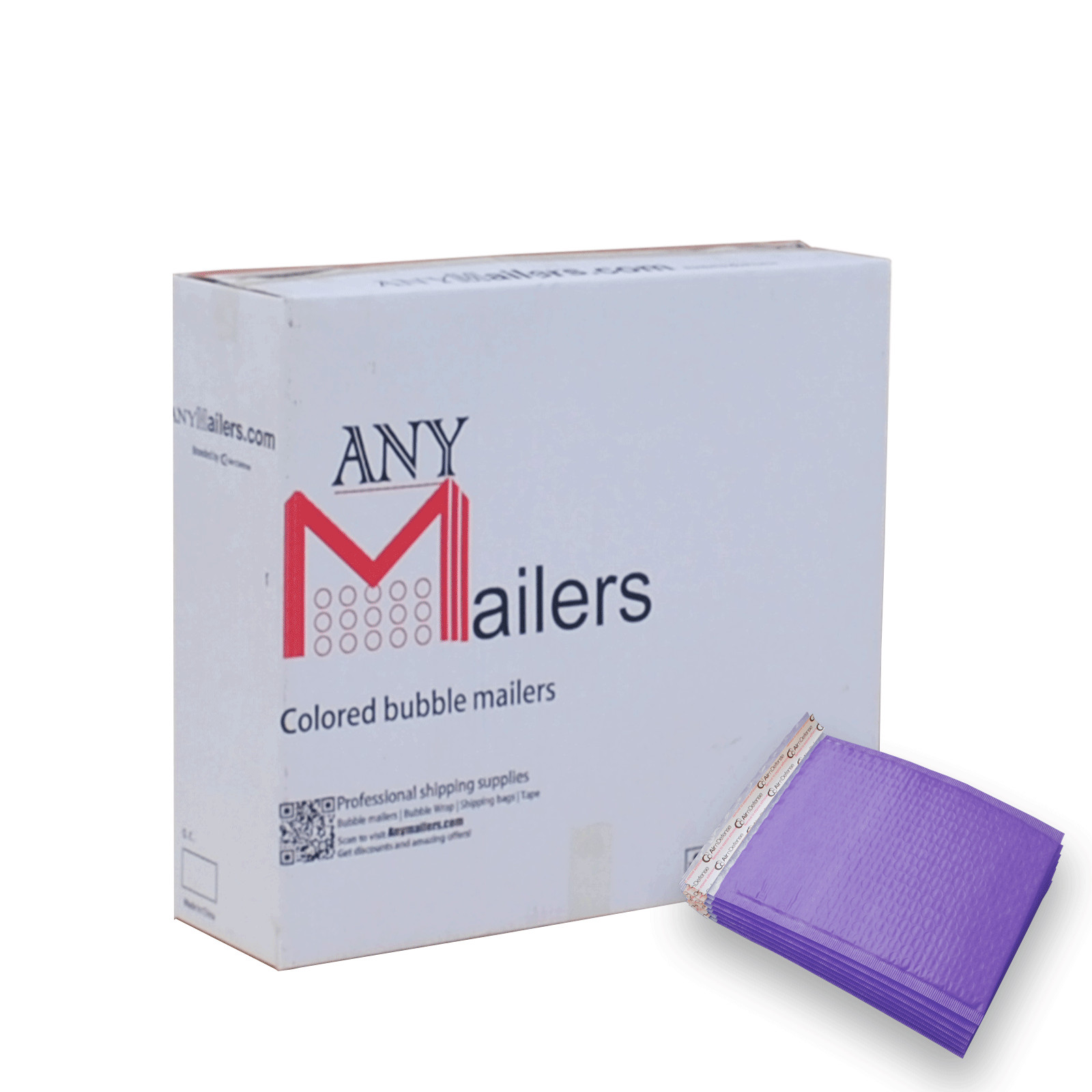 AirnDefense 1000 #000 4X8″ Purple Poly Bubble Mailers Shipping Padded Envelope