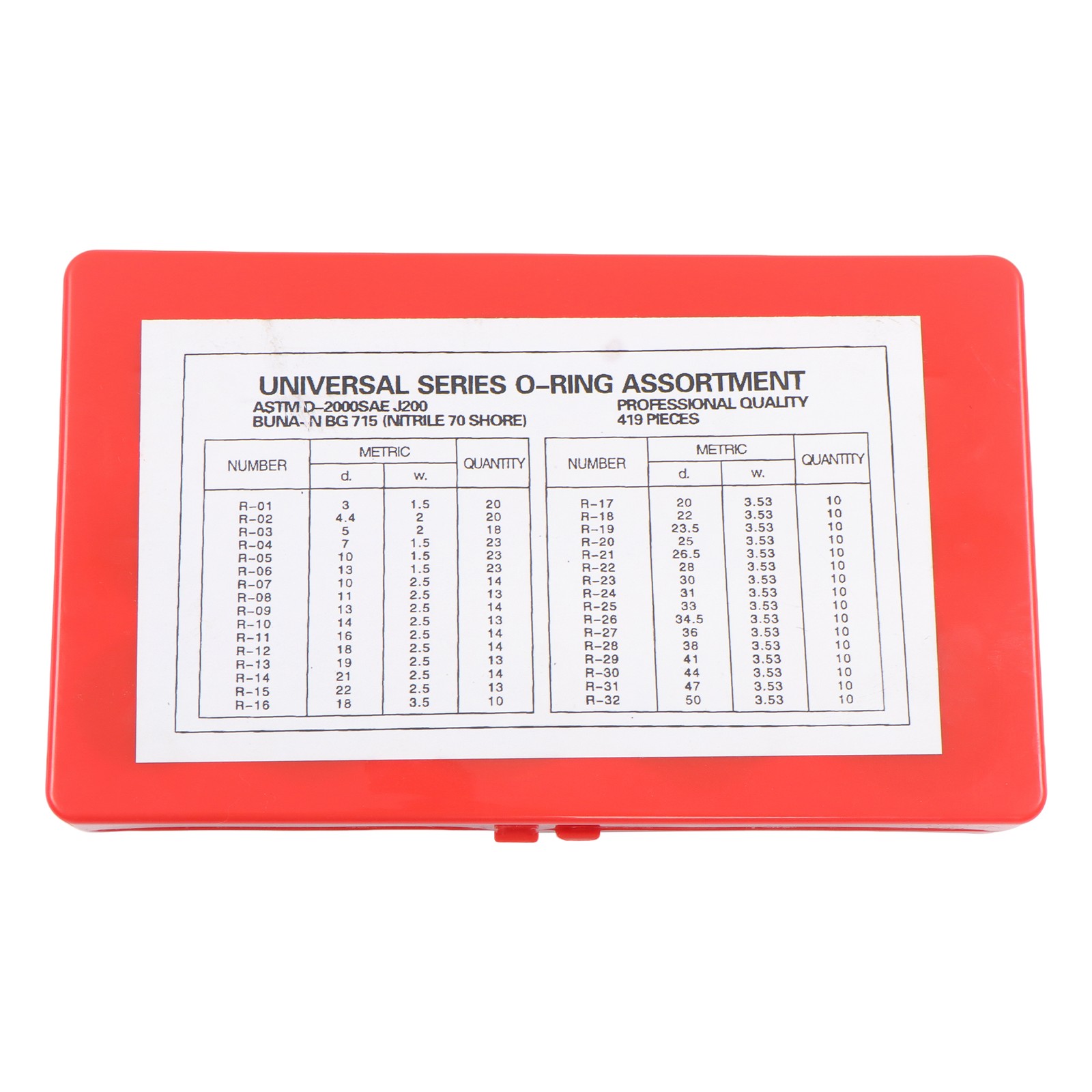 Universal O Ring Assortment Set Metric Oil Proof Kit 32 Size O-Ring 419 PACK