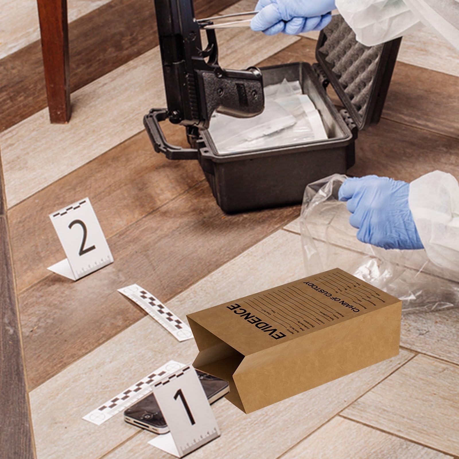 25 Pack Crime Scene Paper Evidence Bag for Receipts, 9.45 * 5 * 3 inch Paper …