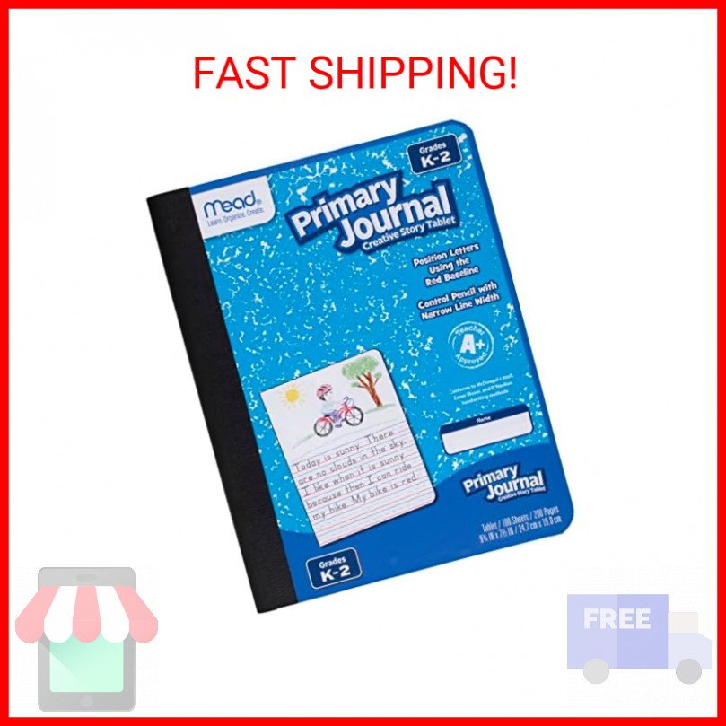 Mead Primary Journal Creative Story Tablet, Grades K-2, 7-1/2″ x 9-3/4″, 100 She