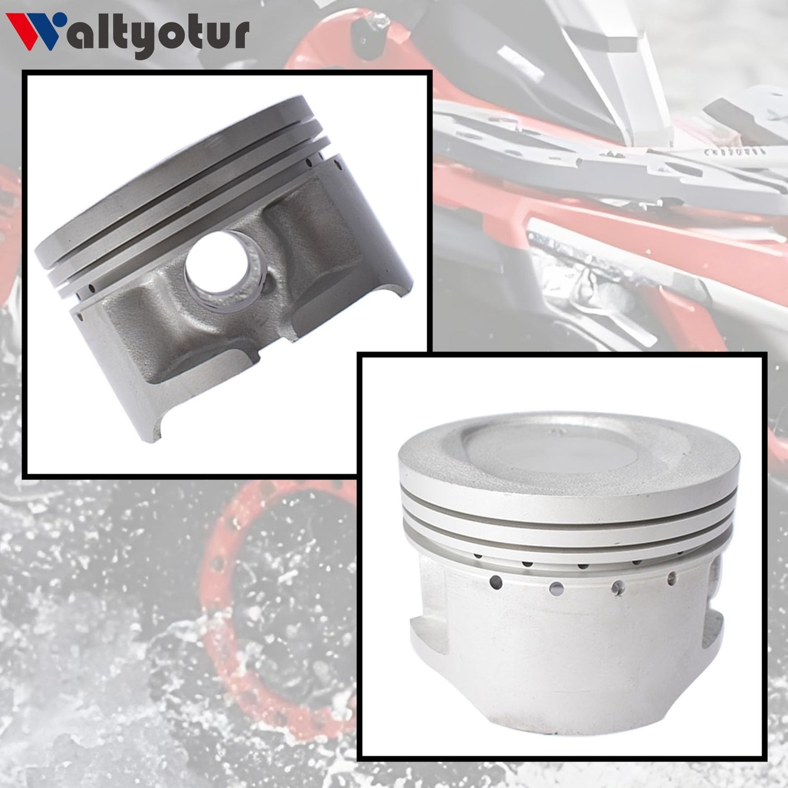waltyotur Cylinder Piston Head Gasket Top End Kit Repalcement for Yamaha Bear…