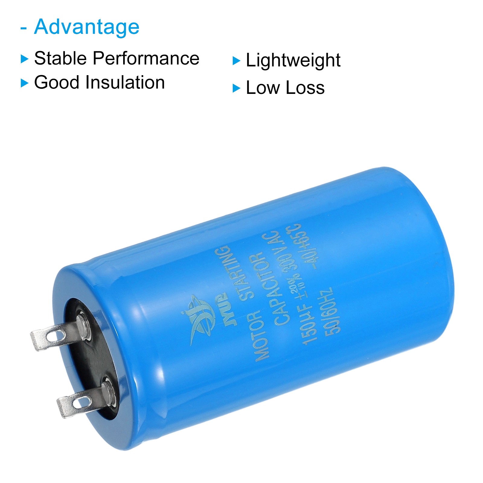 Motor Start Capacitor, 150uf 300V 50/60Hz CD60 Running Capacitor, Blue