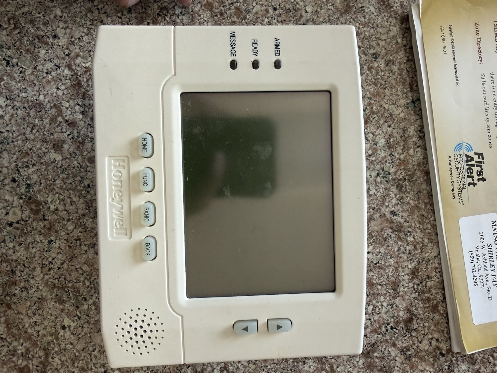 First Alert FA168CPS Alarm Kit (Honeywell Vista-20P) VAM Touchscreen FA260