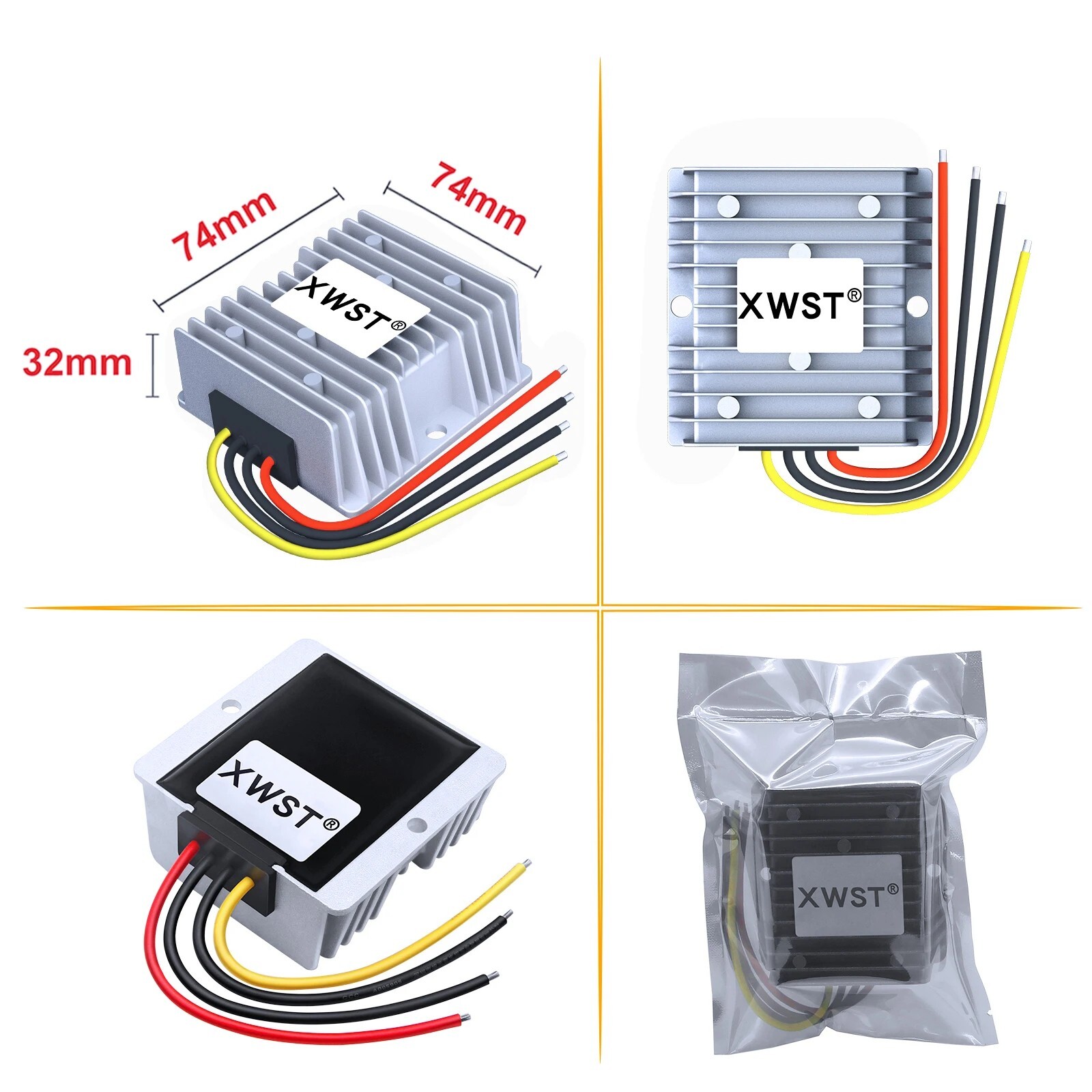 DC DC Battery Charger Waterproof Converter Single Output 9-35V 12.6-14.5V 5-22A