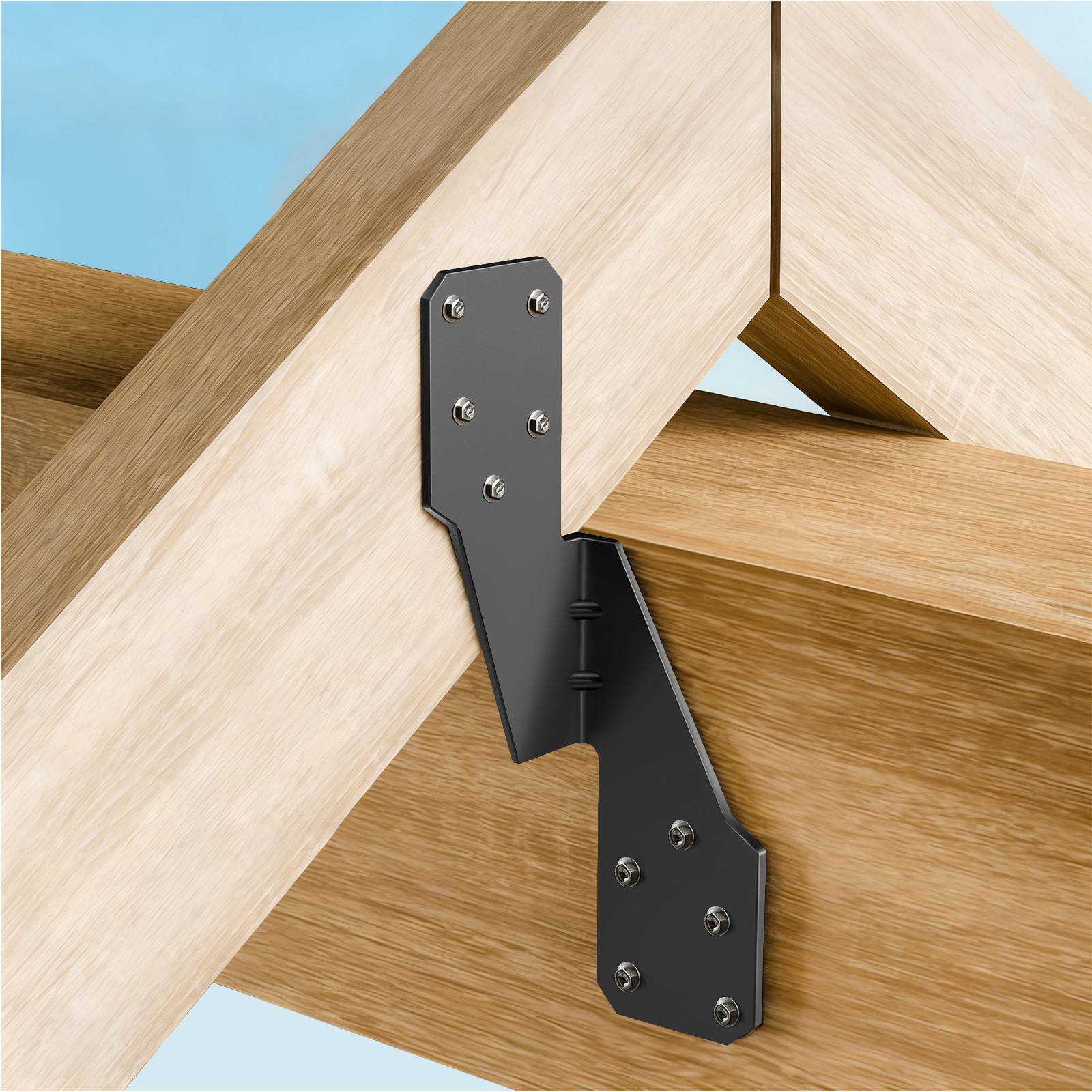 10PCS Heavy Duty Stainless Steel Hurricane Ties Rafter Truss Brackets Black Shed