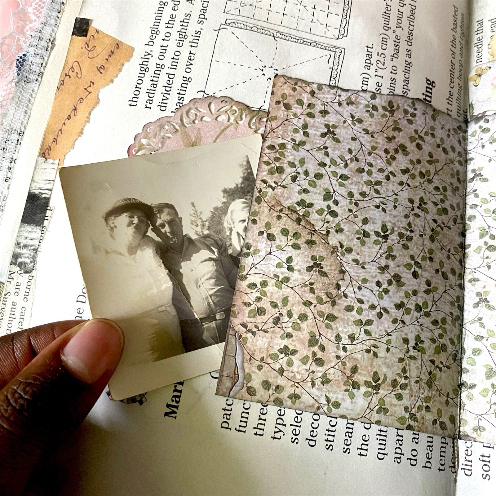 Handmade Authentic Vintage Junk Journal Book 90 Pgs Layered Lace Pockets Diary