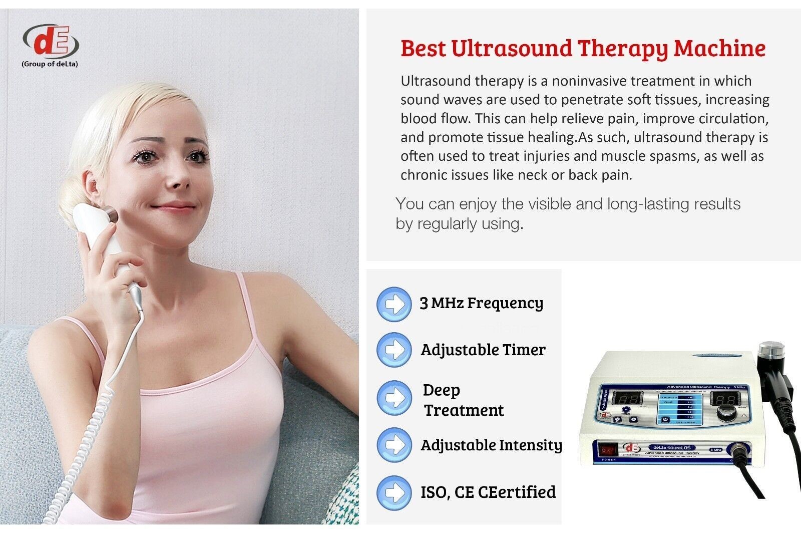Latest 3MHz Ultrasound Therapy Physical Ultrasound Therapy Machine Unit *