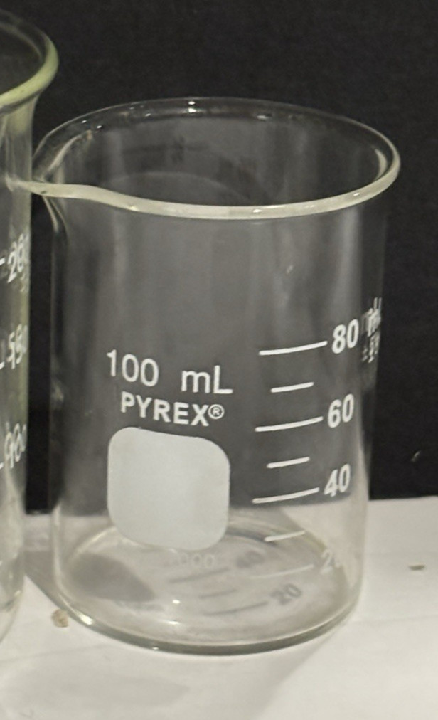 PYREX Glass Beakers Laboratory Science Equipment 1000 ml-600 ml-250 & 100