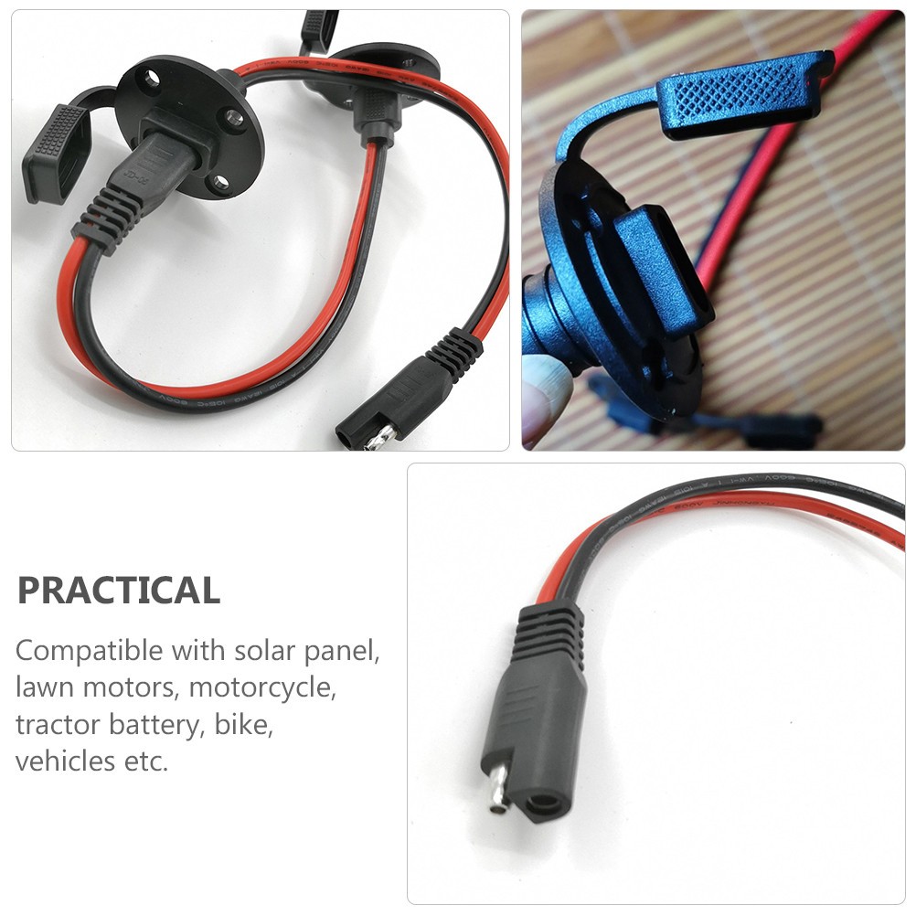 4Sets Sae Quick Connect Plug Mount Cable for Solar Panel DIY Durable ABS Copper