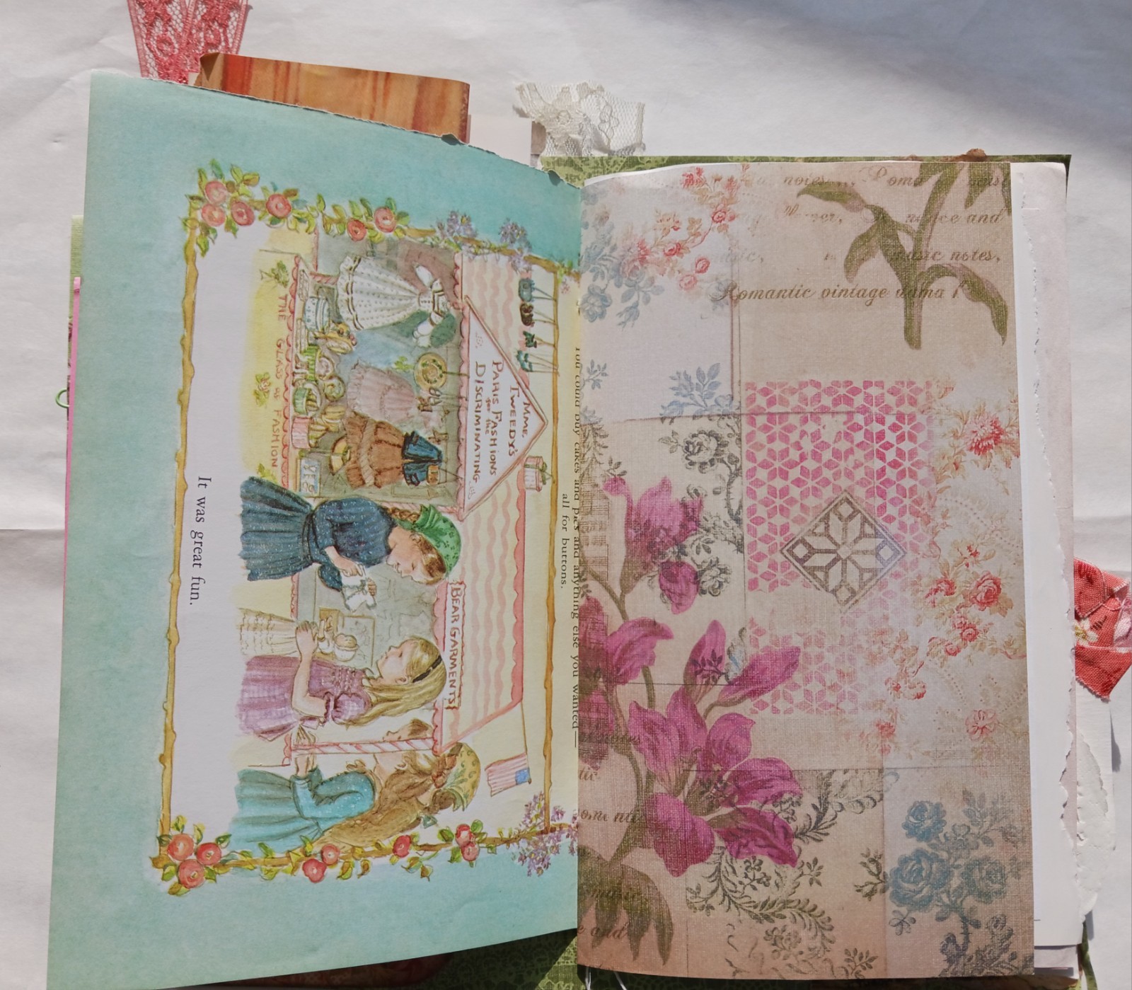 Vintage Style Junk Journal Handmade 86 Pages Women Mother Journal