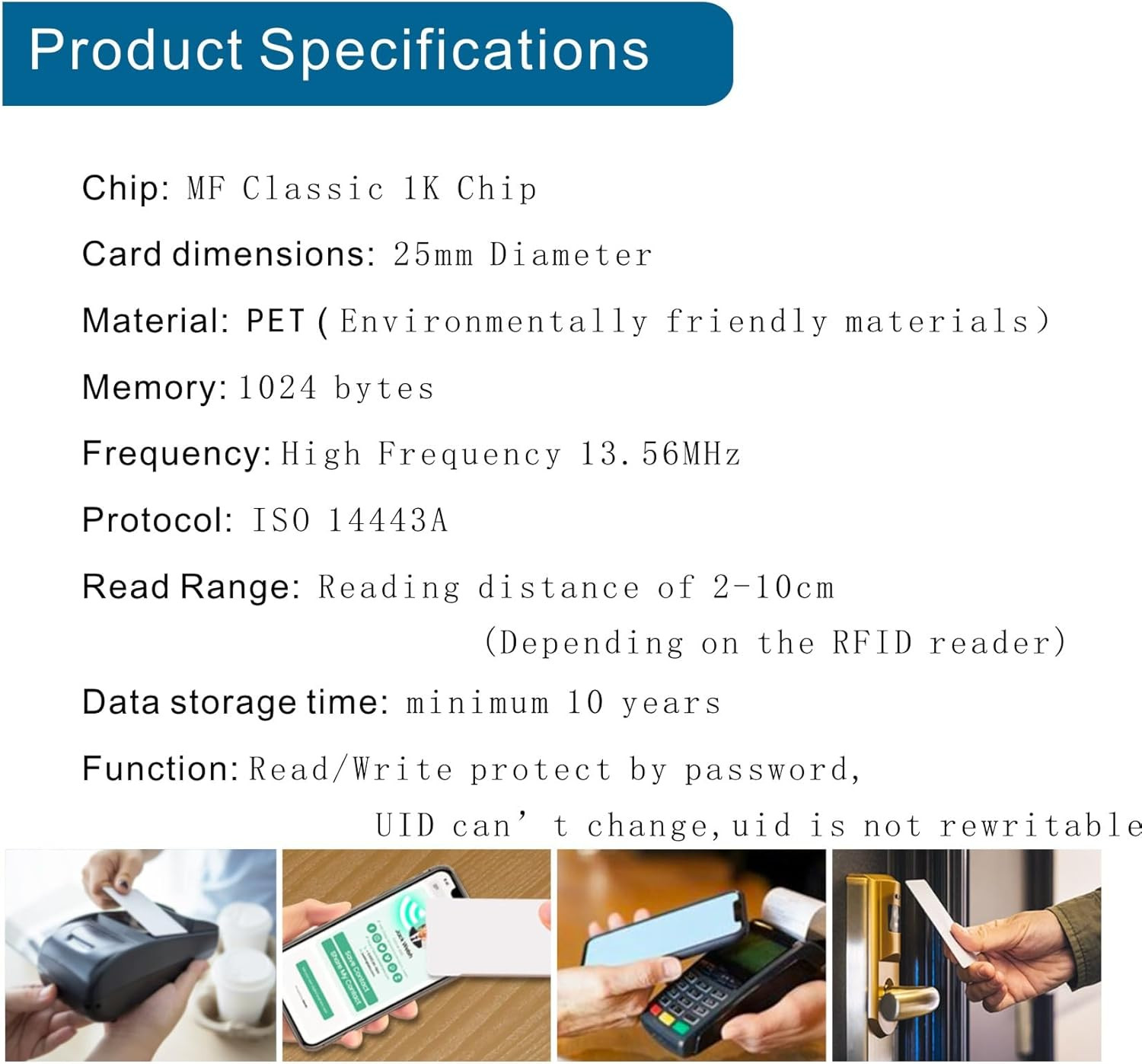 20 Pcs MF Classic 1K Tags S50 RFID Stickers NFC Tags Smart M1 Classic Tags ISO